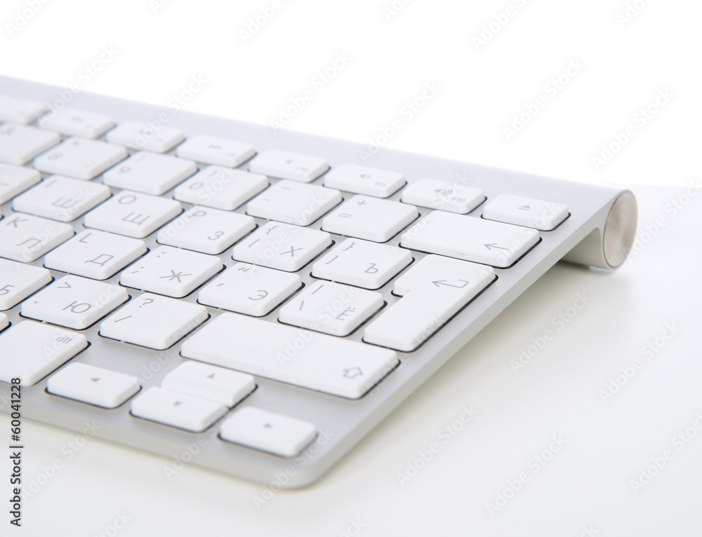 Close up image of remote wireless computer office keyboard