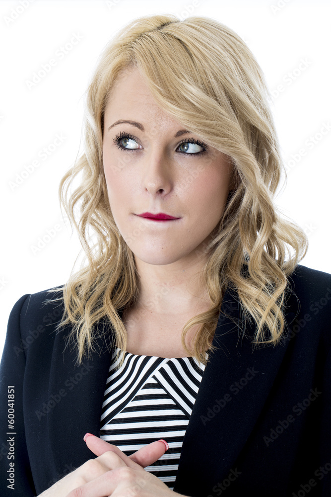 Young Business Woman Biting Her Lip Young Business Woman Biting Her Lip