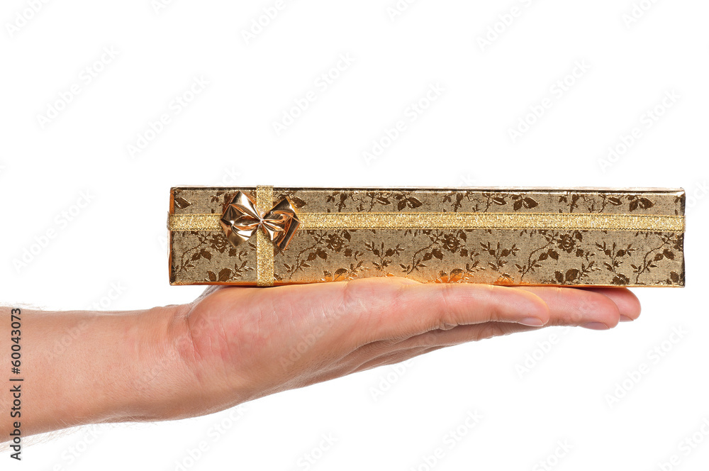 Fototapeta premium Hand with gift box