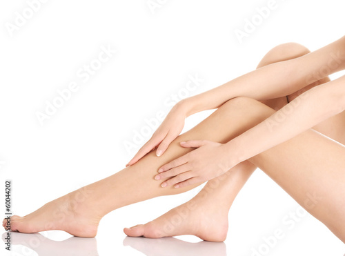Smooth, shaved woman's legs.