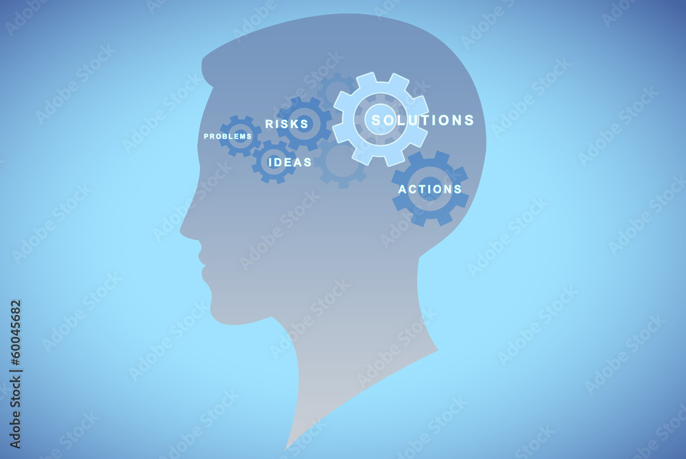 Gears head background concept Gears head background concept