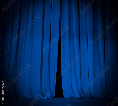 theater stage blue curtain with spotlight background