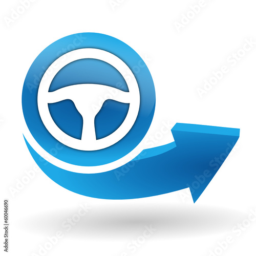 volant sur bouton web bleu