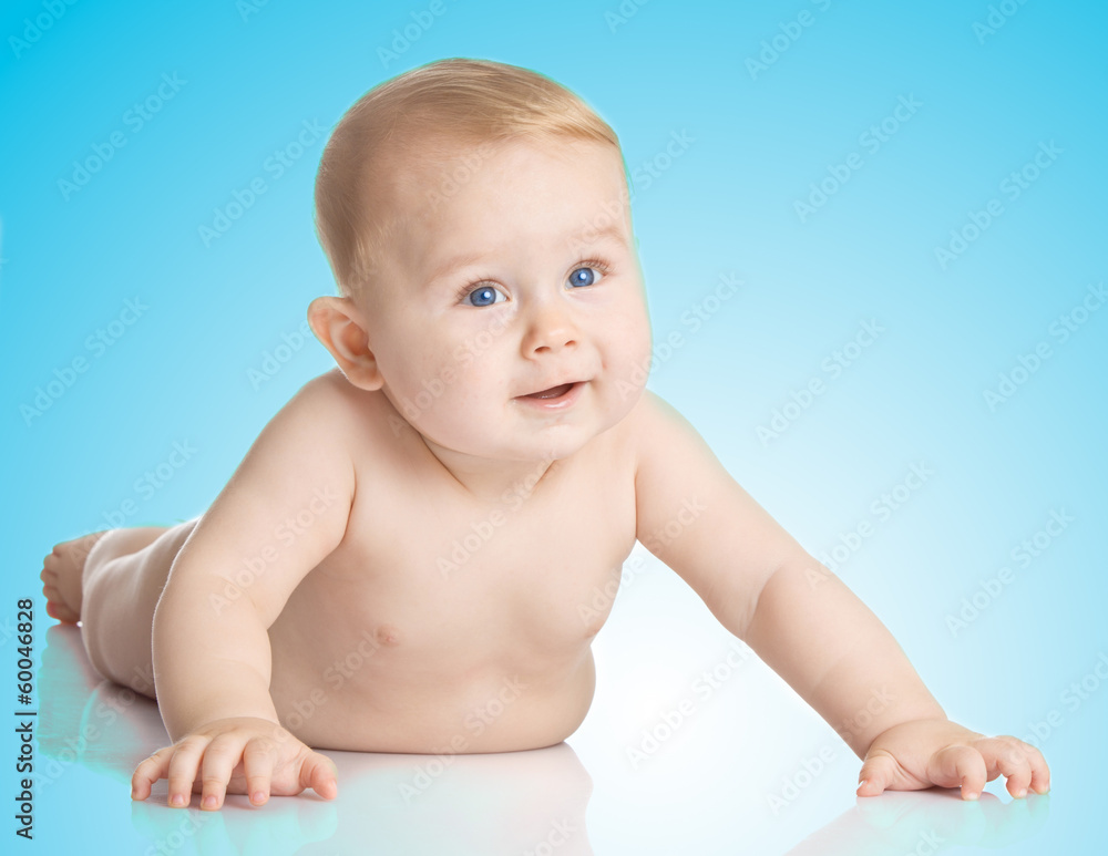 baby boy isolated on blue background baby boy isolated on blue background