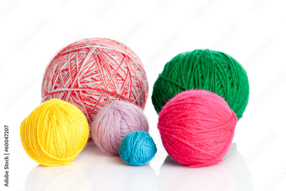Ball of knitting yarn on a white background Ball of knitting yarn on a white background