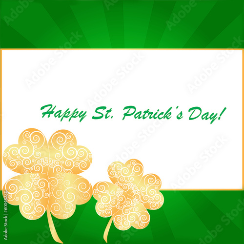 Clovers background on St. Patrick s Day