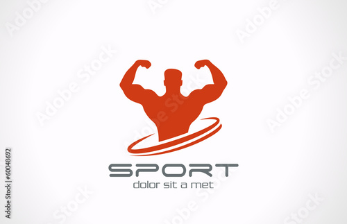 Logo Sportsman silhouette. Sport Fitness club icon