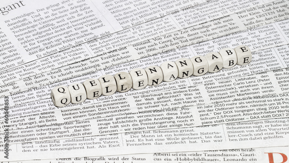 Obraz premium Quellenangabe