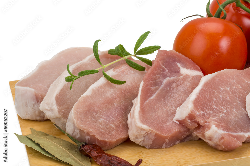 Raw pork steak Raw pork steak