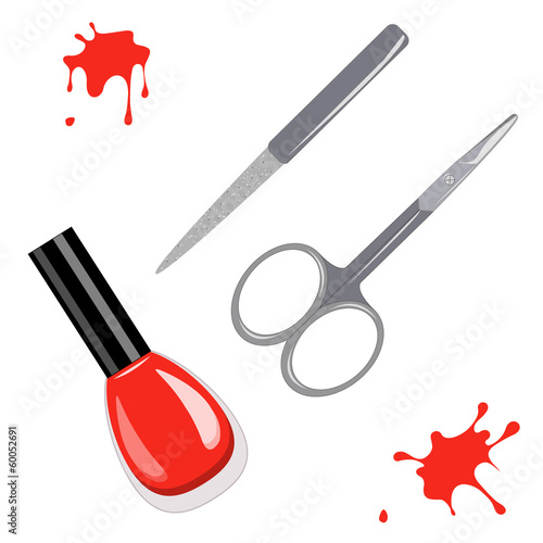 Manicure set and nail polish