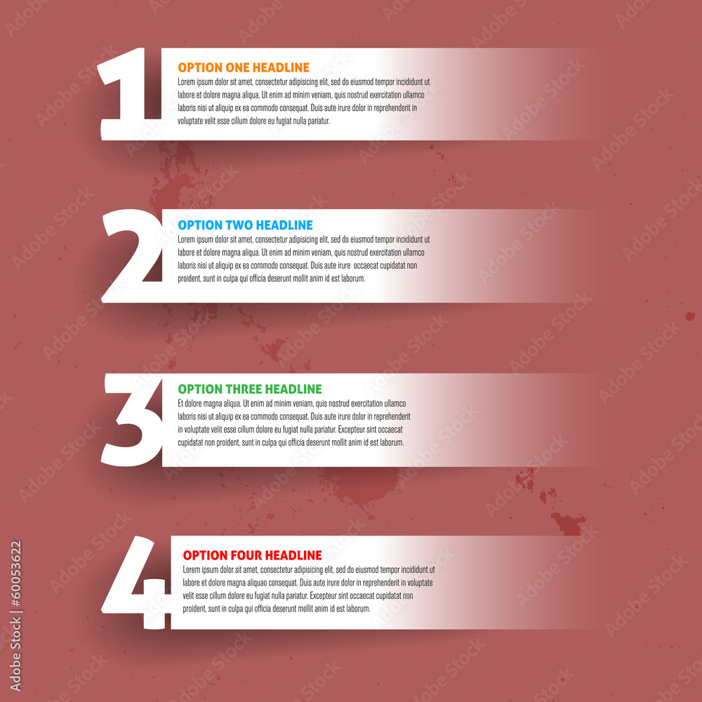 Set of four banners - options - info graphics Set of four banners - options - info graphics