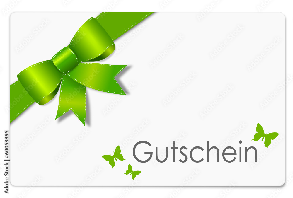 Geschenk Gutschein grün - obrazy, fototapety, plakaty 