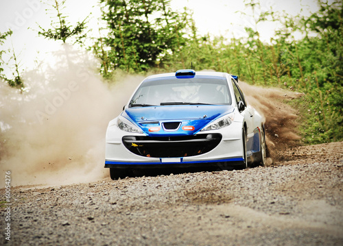 Rally car in action - Peugot 206 S2000