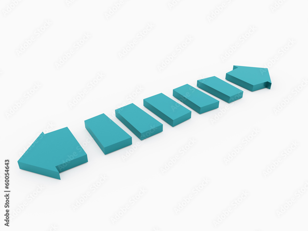 Obraz premium Blue arrow concept rendered isolated