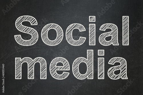 Social network concept: Social Media on chalkboard background
