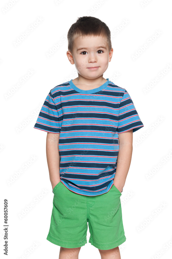 Small boy in striped shirt Small boy in striped shirt