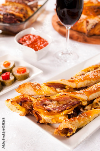 Pastry with bacon