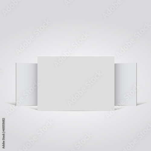 Vector white frame. Museumblank and gray 3d card