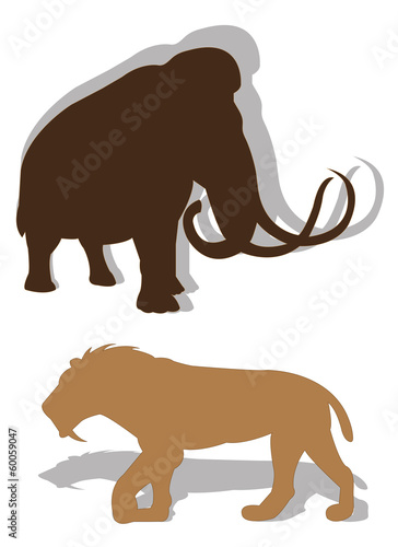 The ancient died-out animals.