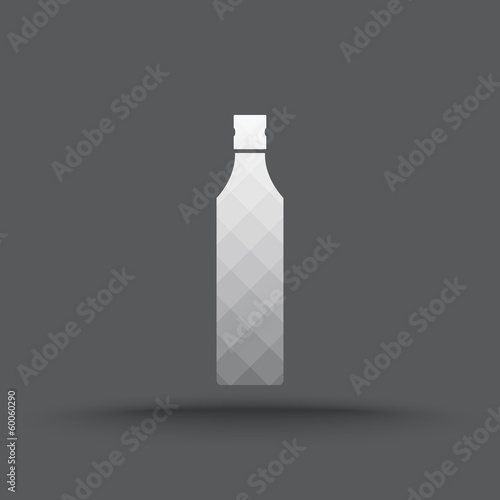 Vector of transparent alcohol bottle icon on isolated background