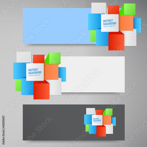 Vector abstract background. Square and 3d object