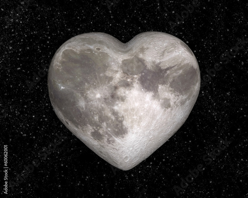 Obraz na płótnie Lune en forme de coeur