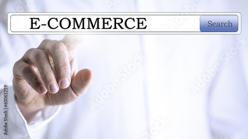 E-commerce in a navigation bar on a virtual screen