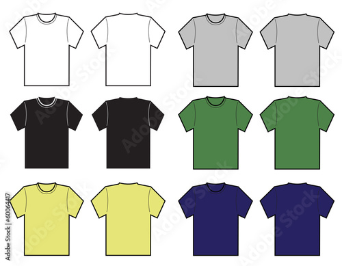Set of Men T-shirt template