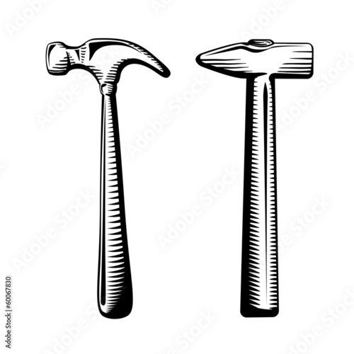 Fotografie, Tablou Two isolated hammers