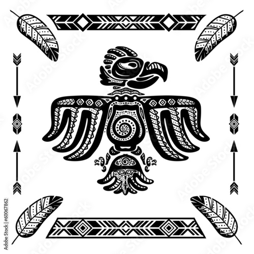 Tribal indian eagle tattoo