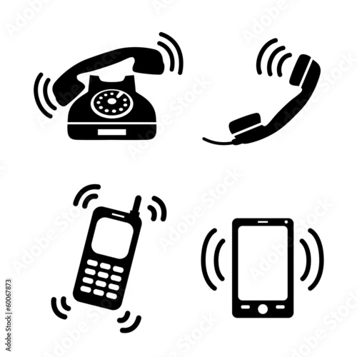 Collection of ringing phones
