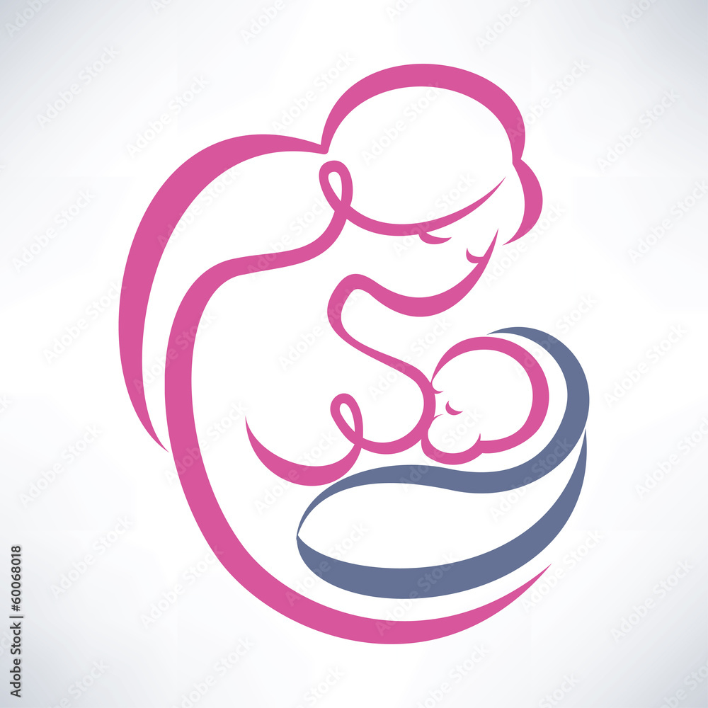 mother breastfeeding her baby stylized symbol mother breastfeeding her baby stylized symbol