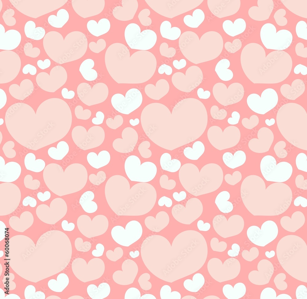 Seamless pattern with heart shapes