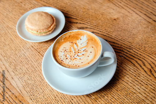 cappuccino cup with cookies