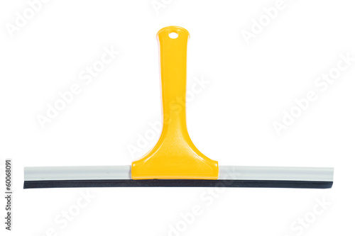 yellow window squeegee isolated on white photo