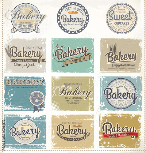 Collections of bakery design elements