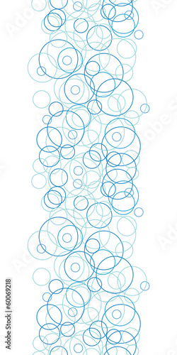 vector abstract blue circles vertical border seamless pattern