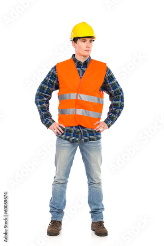 Construction worker posing.