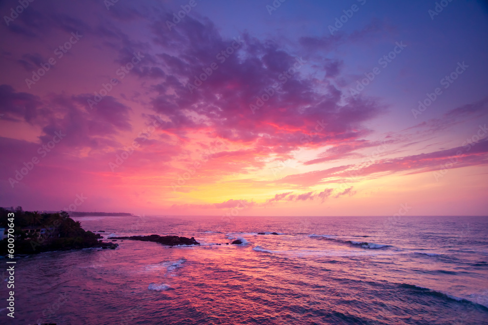 ocean on sunset
