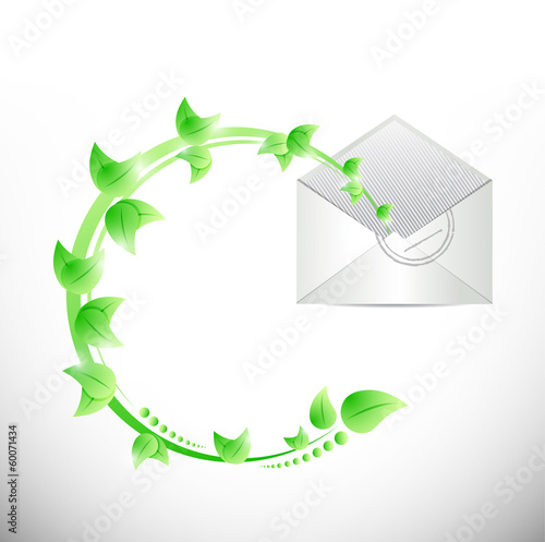 leaves and envelope illustration design