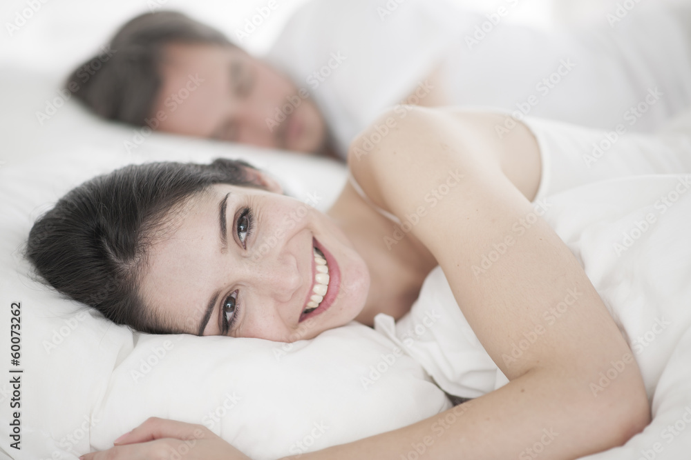 Romantic young couple in bed Romantic young couple in bed