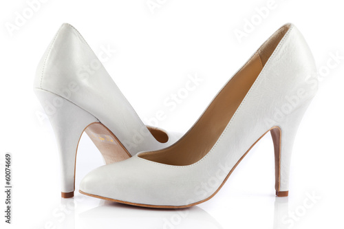 Woman shoes isolated on white. Nice woman shoes