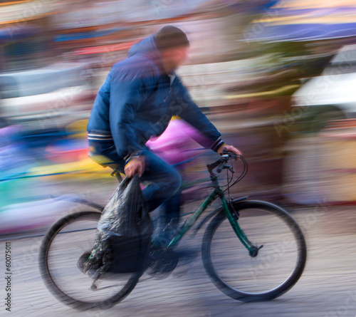 Cyclist in motion blur © vbaleha