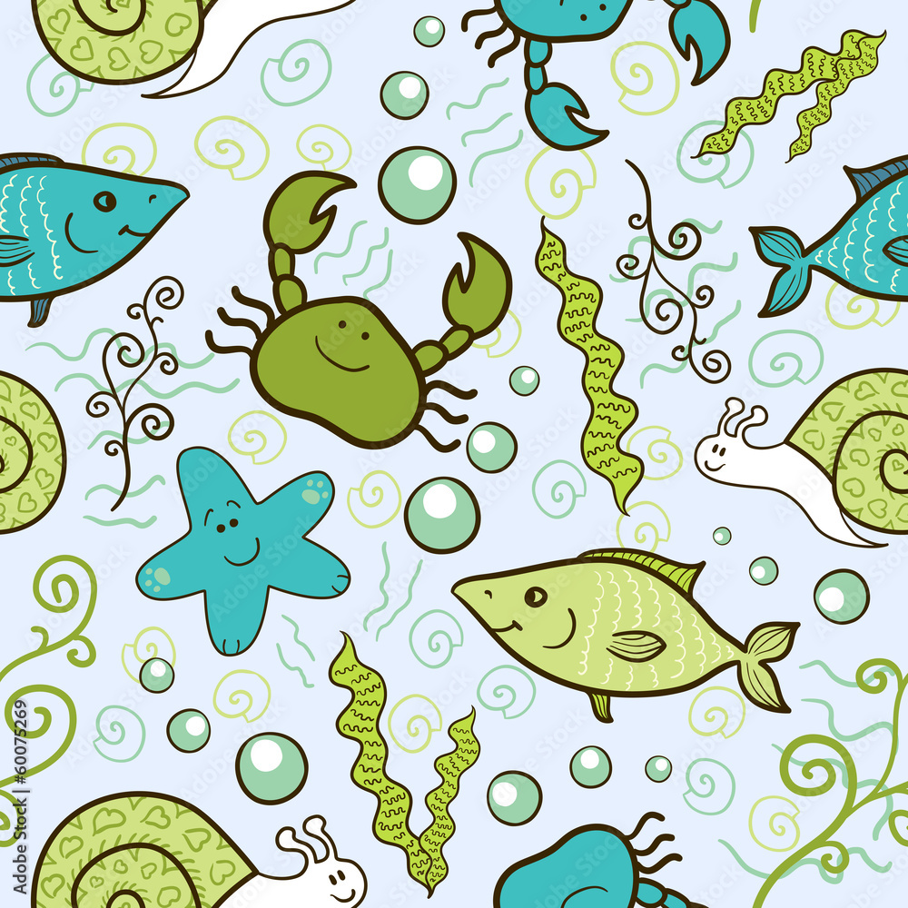 Seamless pattern, underwater Seamless pattern, underwater