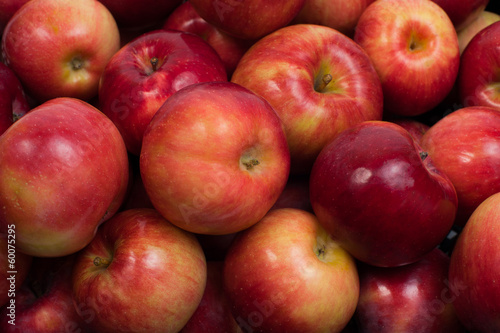 Ripe red-yellow apples closeup