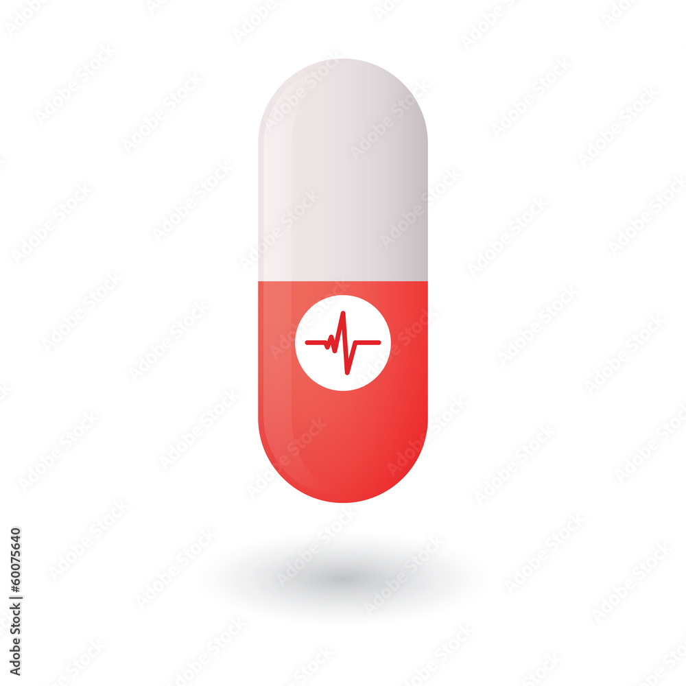 Pill with heart beat icon Pill with heart beat icon