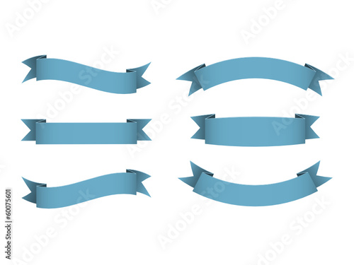 RETRO VECTOR RIBBONS (button icon blue banner)