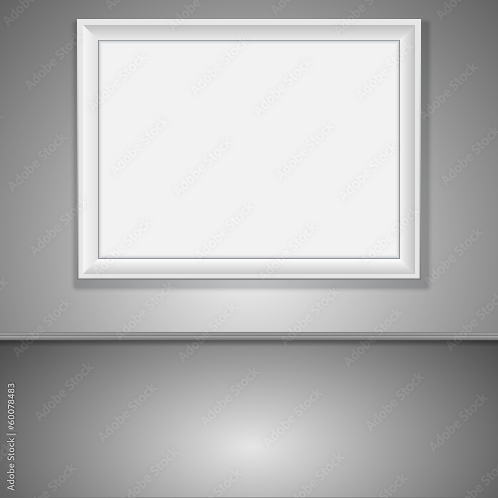 Vector interior with rectangle empty frame Vector interior with rectangle empty frame
