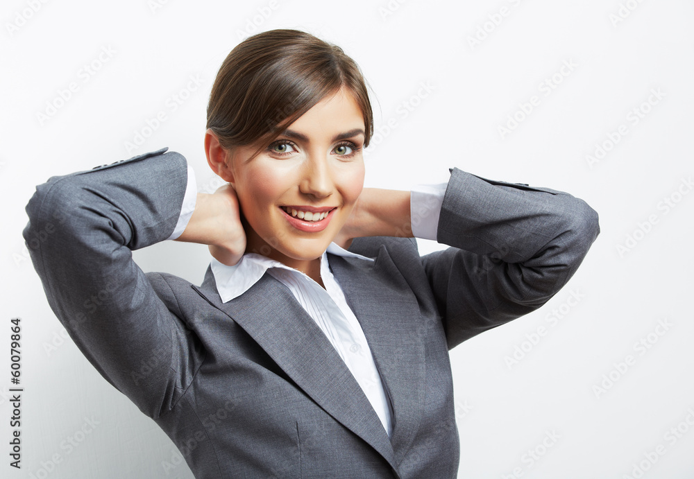 Business woman portrait isolated on white Business woman portrait isolated on white