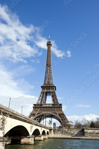 Eiffel Tower and River Seine in Paris  France